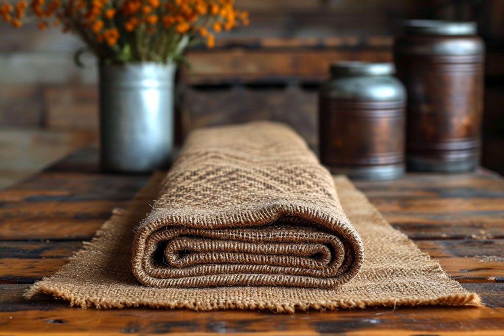 Le charme rustique des chemins de table en jute : décorez avec élégance et authenticité