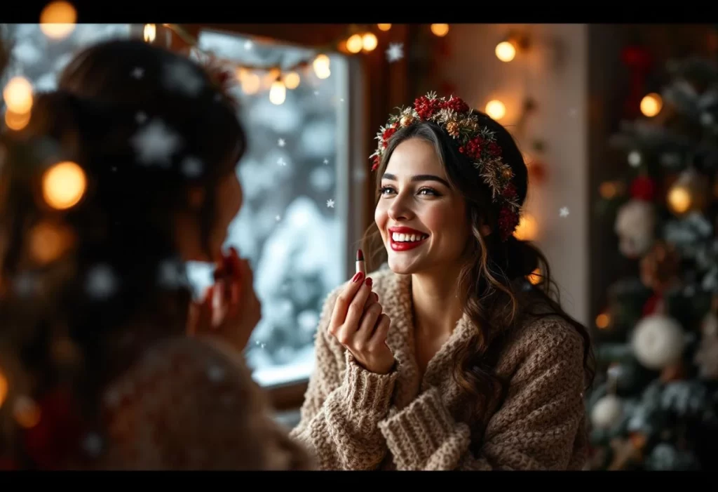 Flocons, rires et rouge à lèvres : les looks de noël qui mettent de bonne humeur