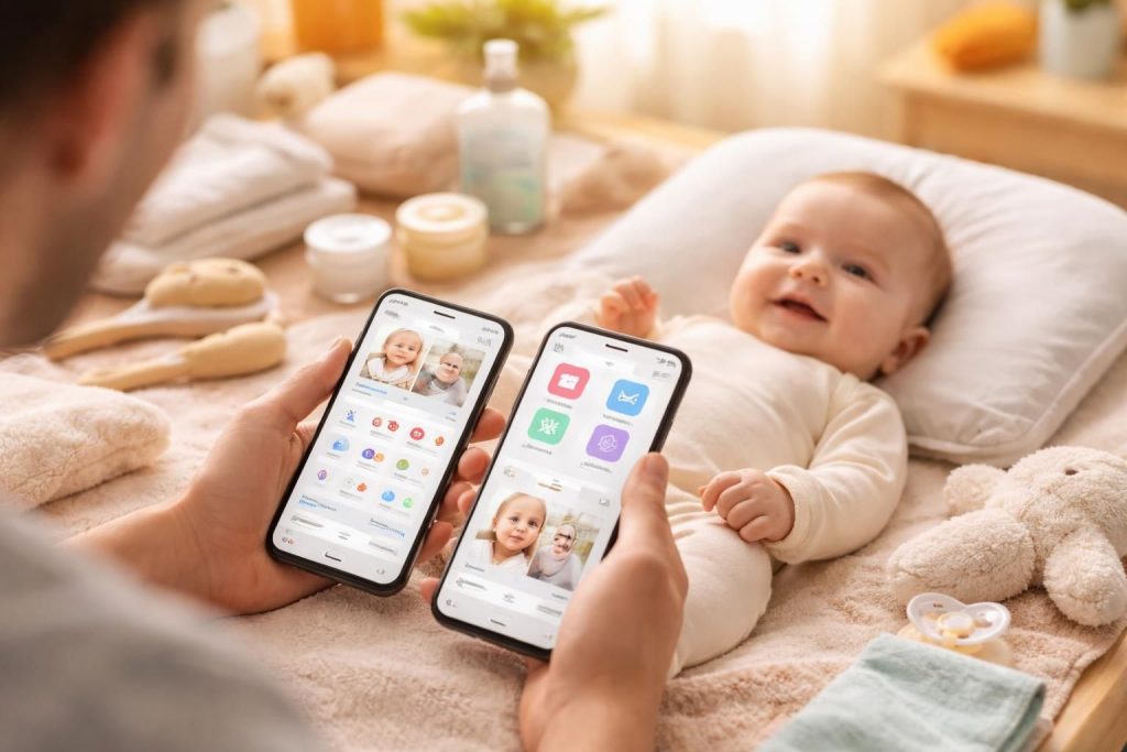 Applications beauté pour bébés avec Parentune et BabyConnect pour suivre la routine quotidienne