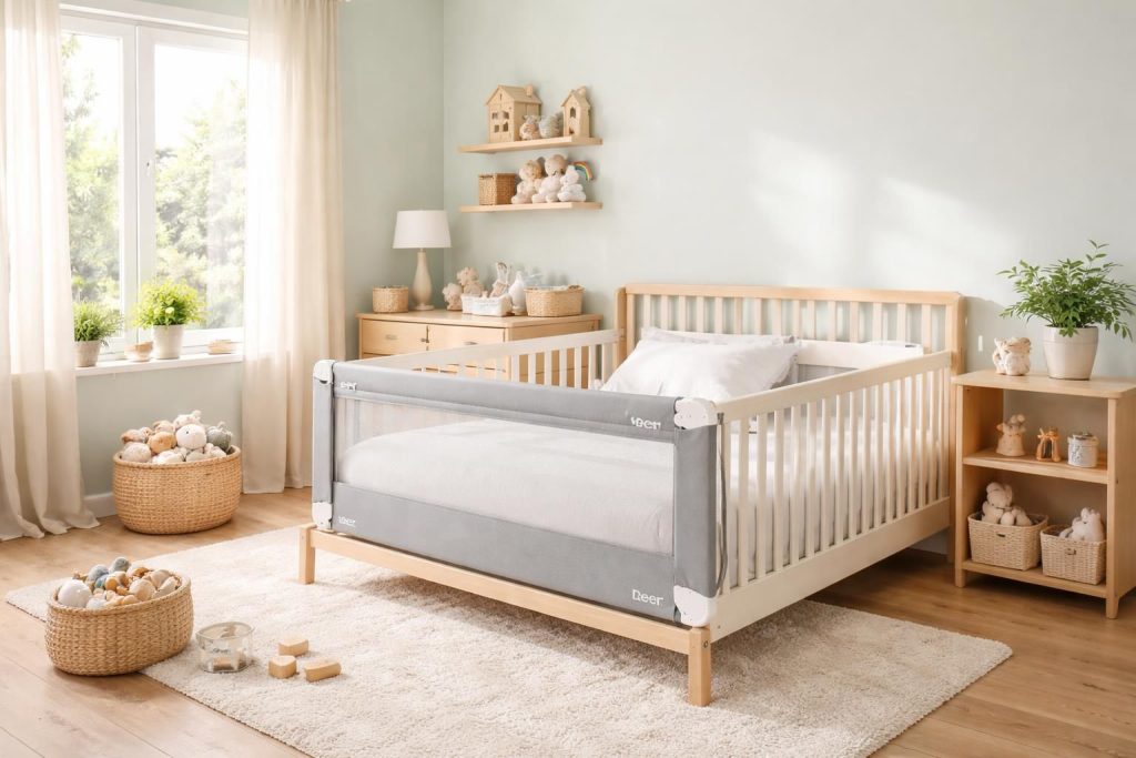Créer une chambre de bébé sécurisée avec peinture sans COV Dulux et garde-corps Reer