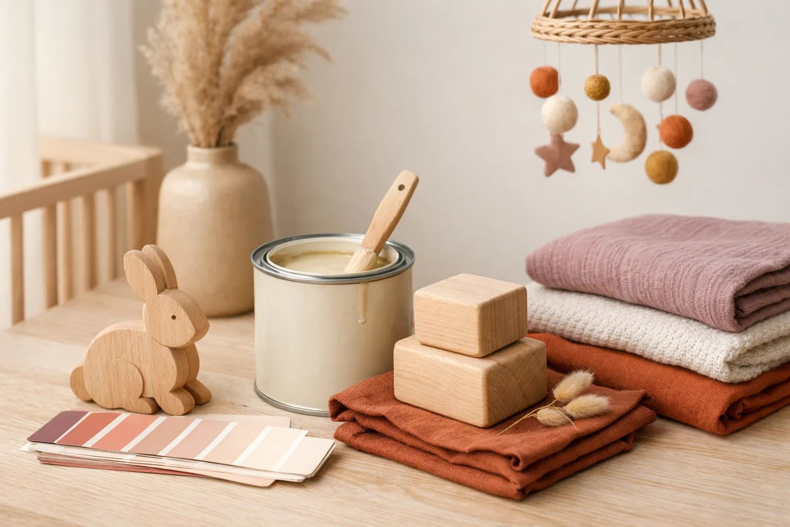 Matériaux sains pour la chambre de bébé : peinture, bois et textiles